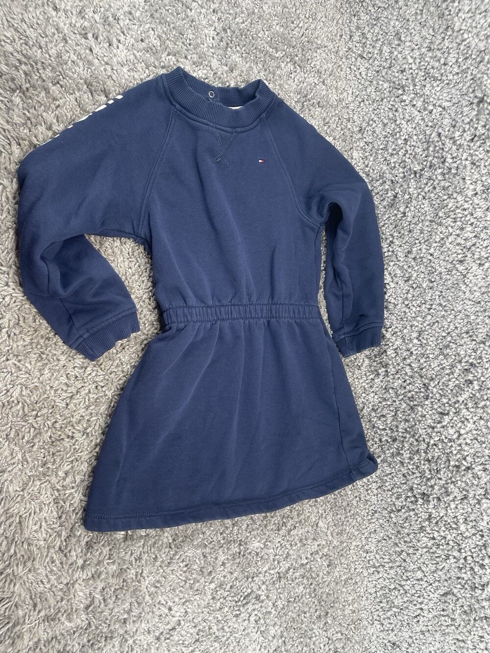 Tommy Hilfiger Girl Size XS Navy Dress With Button Accents Long Sleeve Warm